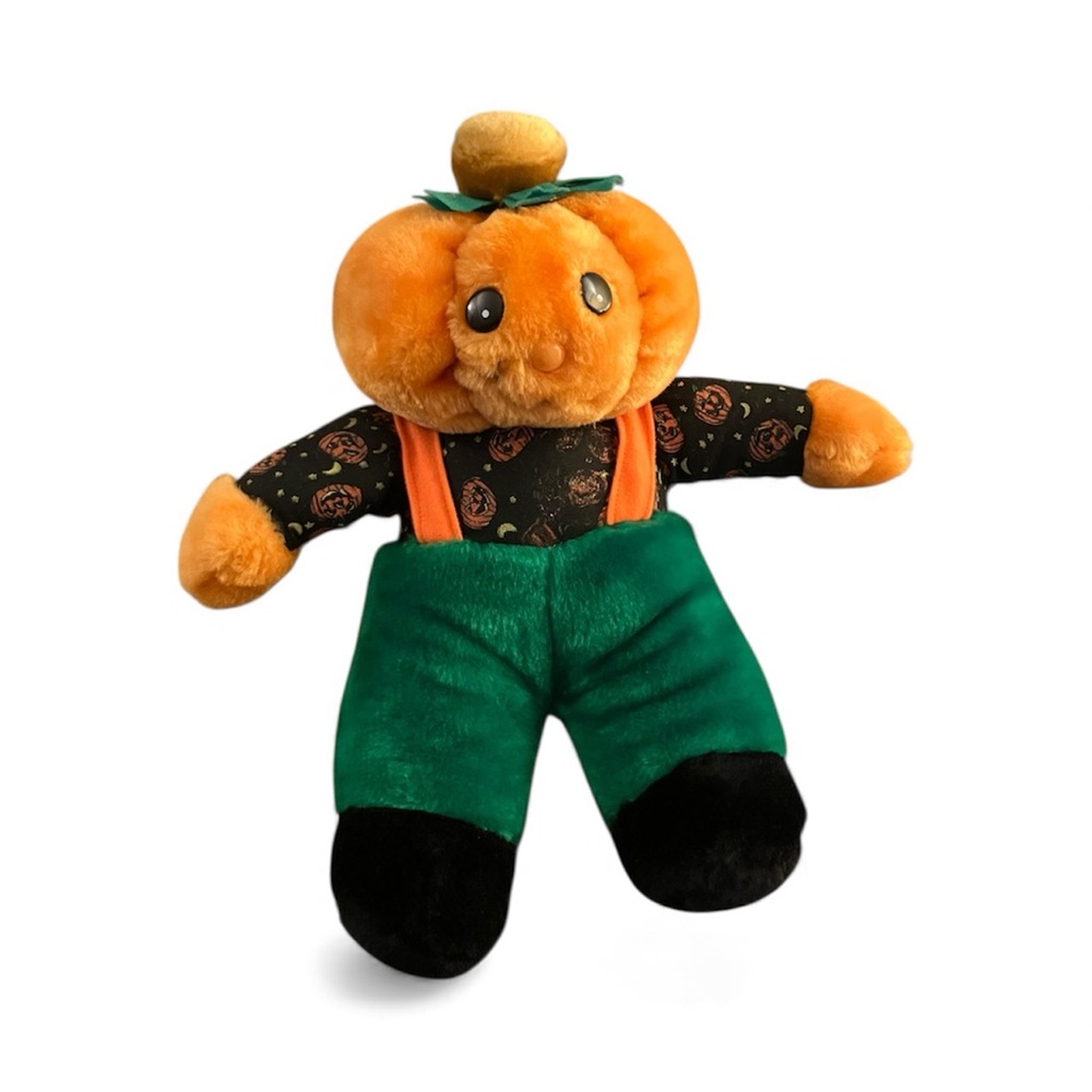 Pumpkin Jack O Lantern Head Halloween Plush Stuffed Animal Monster Kids Overalls